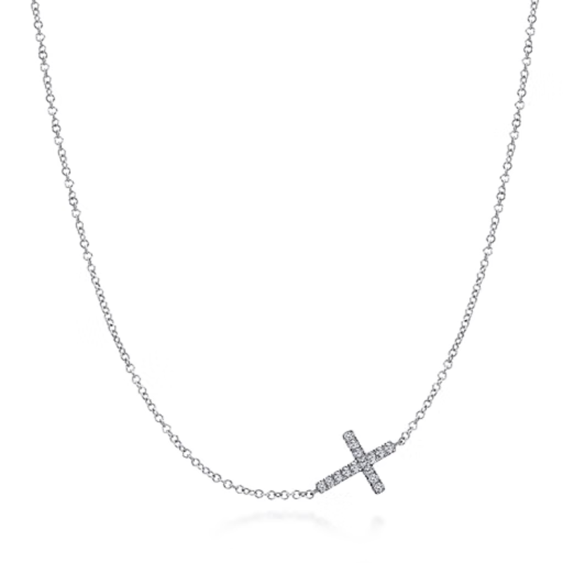 SS .20 CTW WHT SAPH. CROSS 062