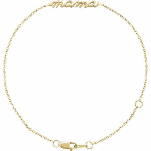14K Yellow Gold "Mama" Mother's Bracelet