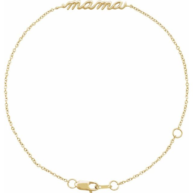 14K Yellow Gold "Mama" Mother's Bracelet