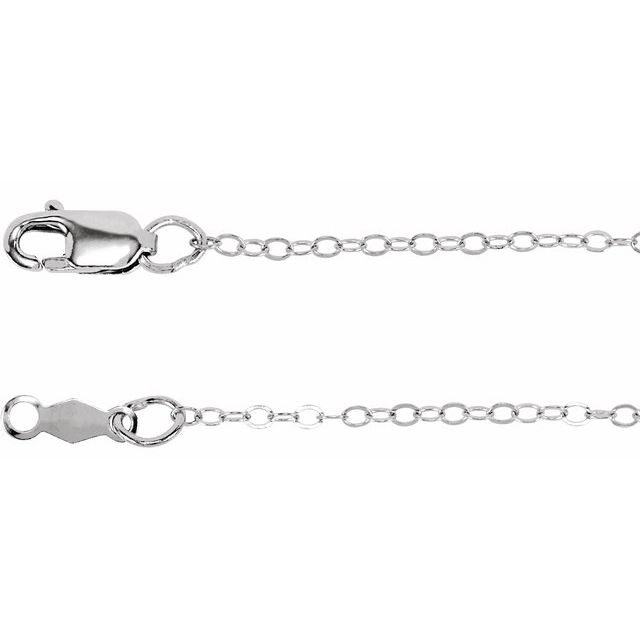 Sterling Silver 1.3mm Flat Cable Chain 18"