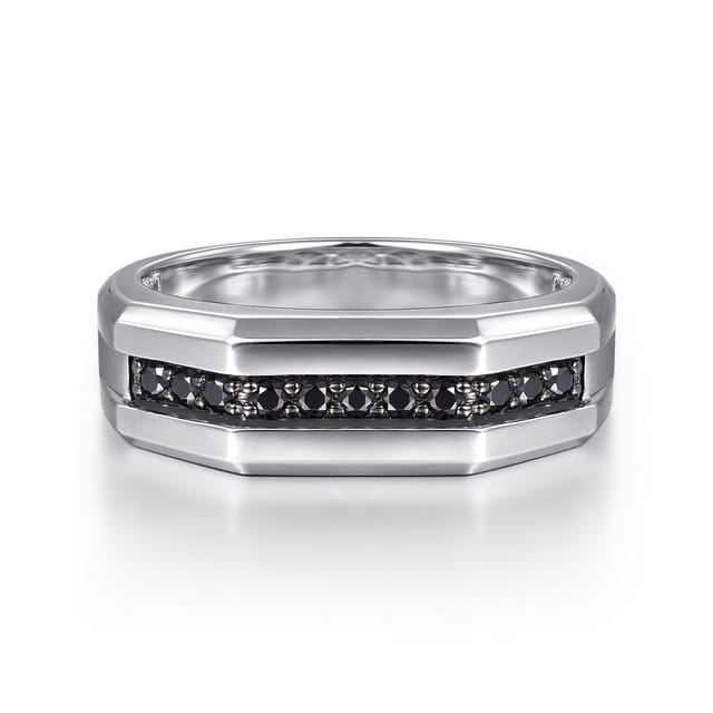 Sterling Silver and Black Spinel Band
