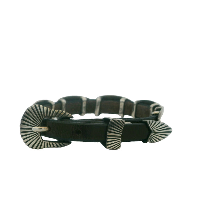 The Golden Bear Sterling Silver Leather Bracelet
