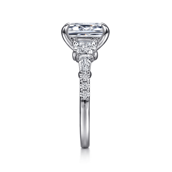 14K White Gold 3 Stone Diamond Semi-Mount Ring 1.00CTW.