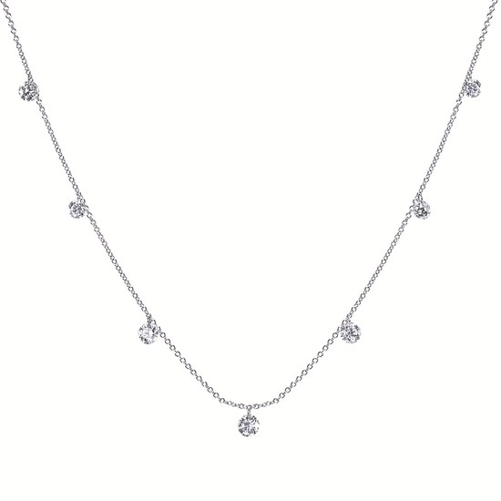 14K White Gold Drilled Lab Grown Diamond Pendant (1.43 ctw)