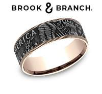 14K Yellow Gold  Kennedy Half Dollar Comfort Fit 7.5mm Wedding Band