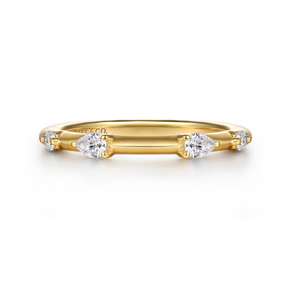 14K Yellow Gold Diamond Wedding Band