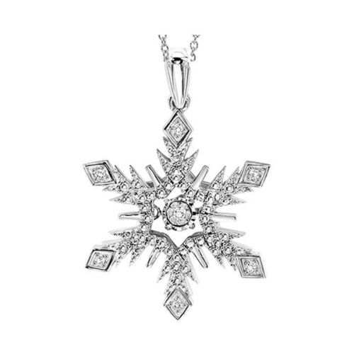 SS .05 CTW DIA SNOW FLAKE PEND