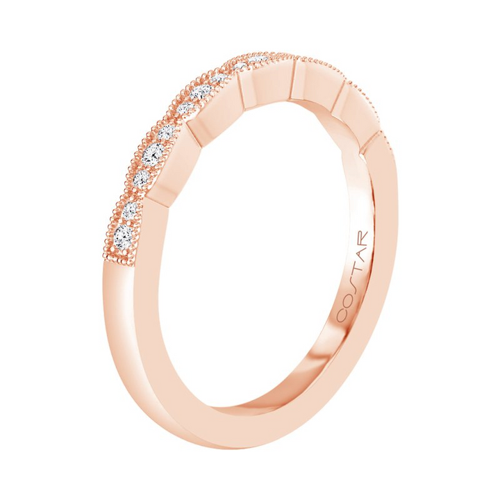 14K Rose Gold 0.15CTW Natural Diamond Wedding Band