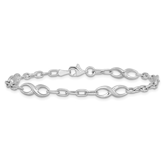 10K White Gold Fancy Link Infinity Bracelet