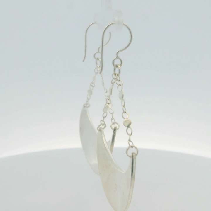 Sterling Silver Dangle Crescent Earrings