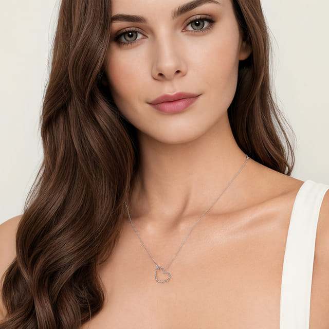 Pendant Necklace Heart 925 Sterling Silver Bujukan