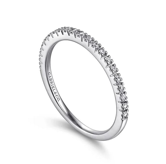 14K White 0.10CTW Natural Diamond Wedding Band