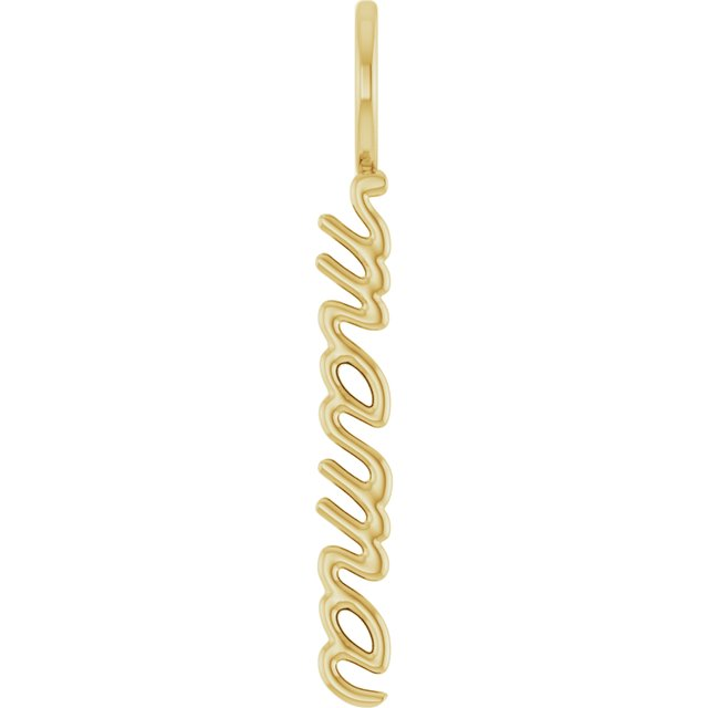14K Yellow Gold "Mama" Pendant Necklace
