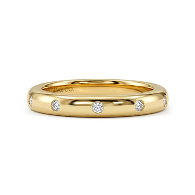14K Yellow Gold Isolda Flush Set 5 Stone Diamond Band (0.12 ctw)