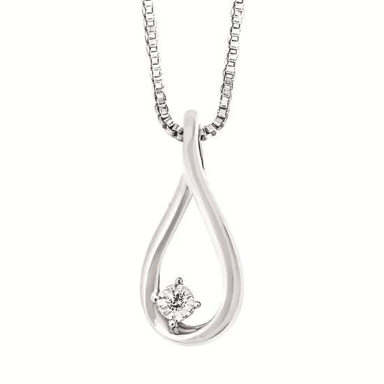 Sterling Silver Lab Grown Diamond Pendant Necklace