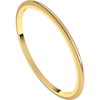 14K Yellow Gold Polished Standard Fit 1mm Wedding Band