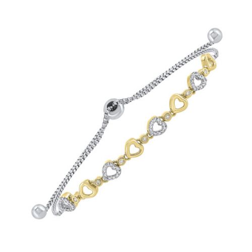 SS BOLO BRACELET .13 CTW DIA 9