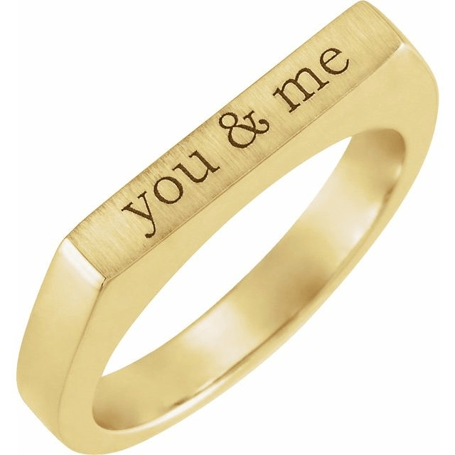 14K Yellow Gold 3mm Engraveable Stackable Ring