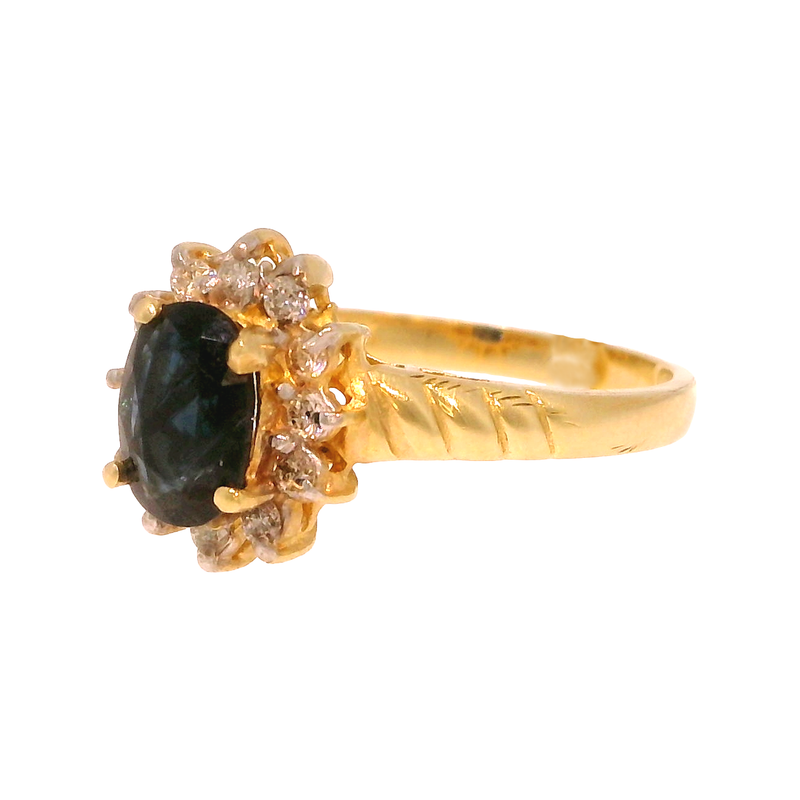 14KY .25 CTW DIA / SAPH. RING