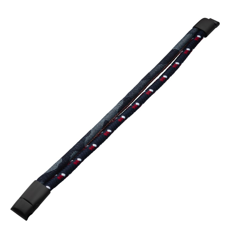 Red, White & Blue Nylon and Denim Layered Bracelet