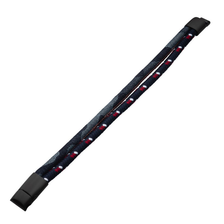 Red, White & Blue Nylon and Denim Layered Bracelet
