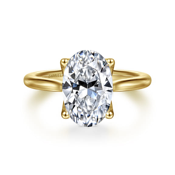 14K White Gold Oval Cathedral Solitaire Engagement Ring Setting (3 ct.)