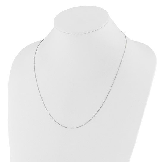 14K White Gold Adjustable 1.2mm Flat Cable Chain 22"