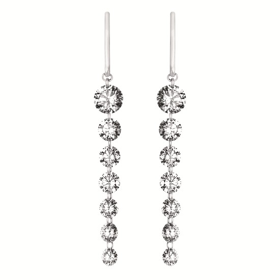14K White Gold Drilled Lab Grown Diamond Earrings (2.01 ctw)