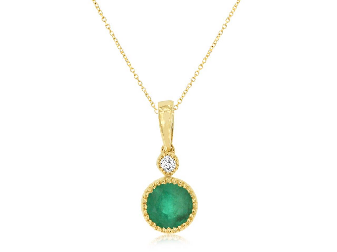 14KY .03 CTW DIA / EMERALD PEN