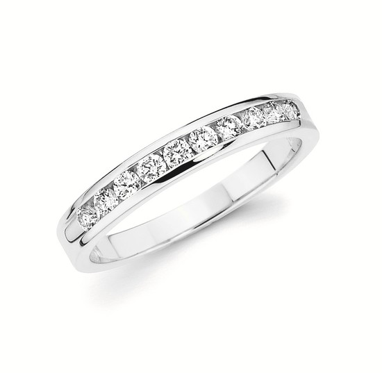 14K White Gold Channel Set Diamond Anniversary Band (0.25 ctw)