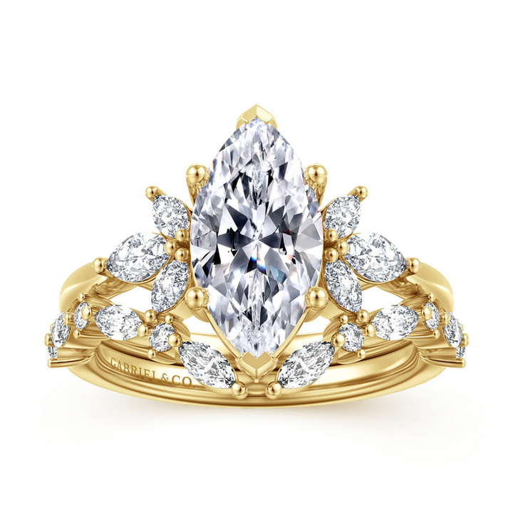 14K Yellow Gold Marquise Diamond Engagement Ring (0.35 ctw)