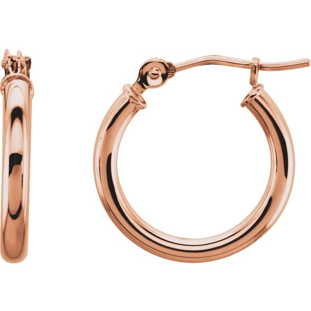 14K Rose Gold Hoop Earrings