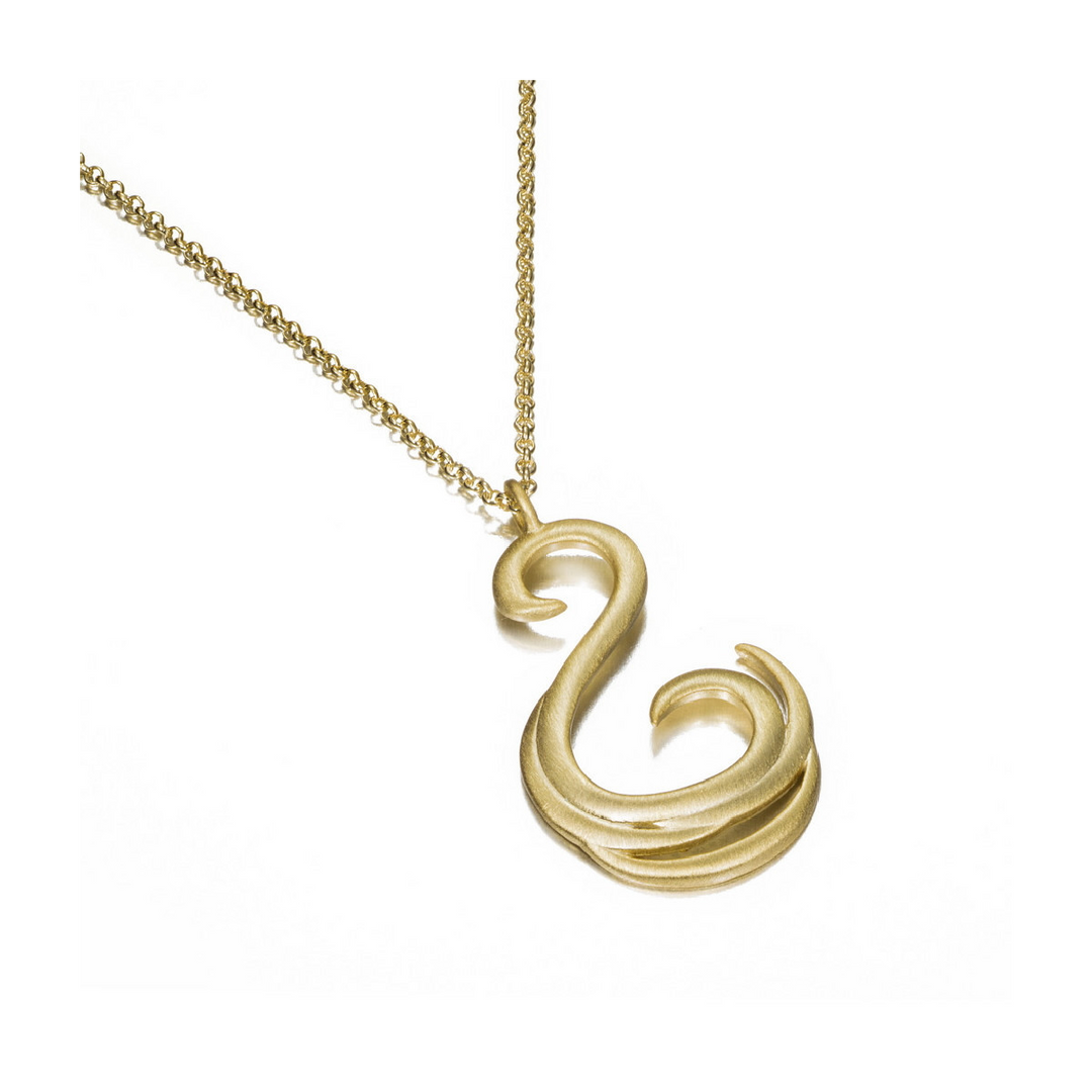 18K Gold Plated Swirl Pendant in Sterling Silver
