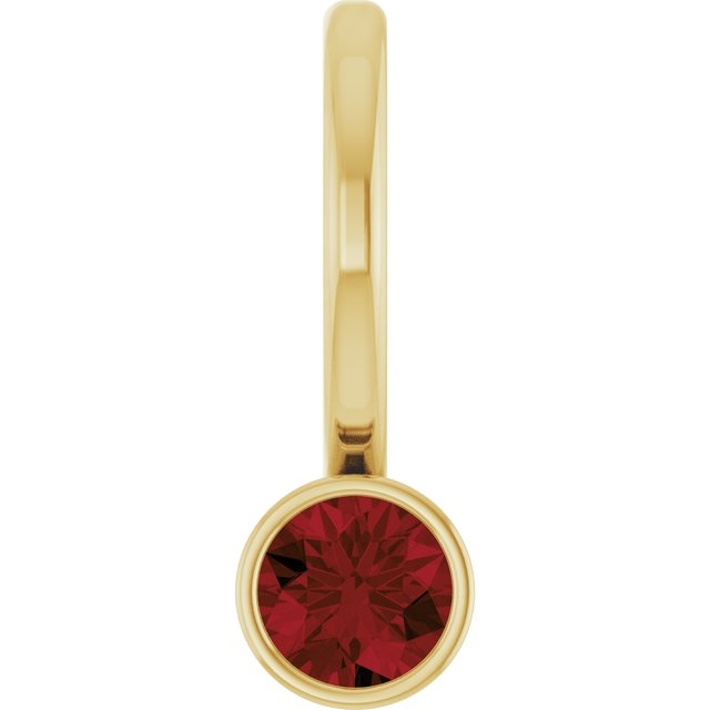 14K Gold Bezel Birthstone Charm