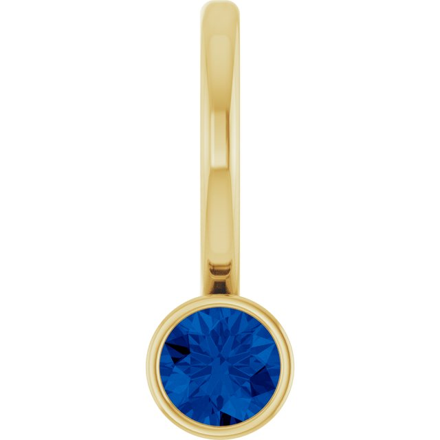 14K Gold Bezel Birthstone Charm