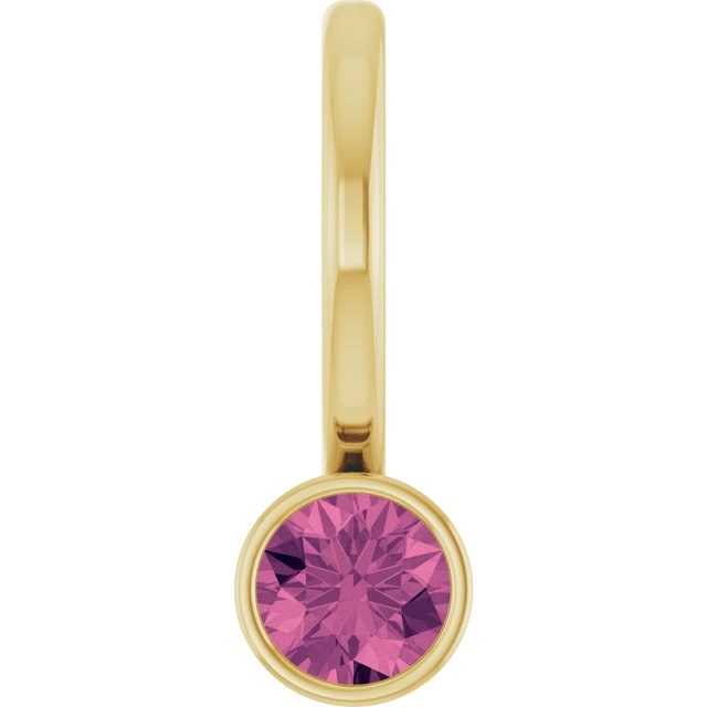 14K Gold Bezel Birthstone Charm