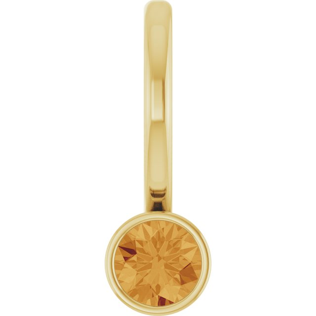 14K Gold Bezel Birthstone Charm