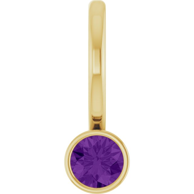 14K Gold Bezel Birthstone Charm