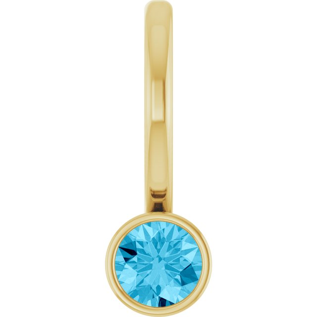 14K Gold Bezel Birthstone Charm