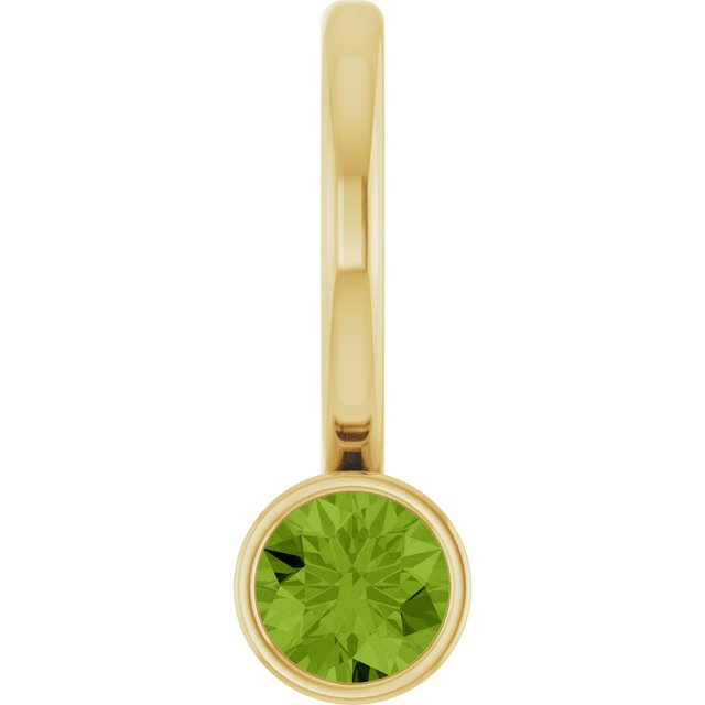 14K Gold Bezel Birthstone Charm