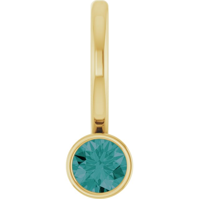 14K Gold Bezel Birthstone Charm