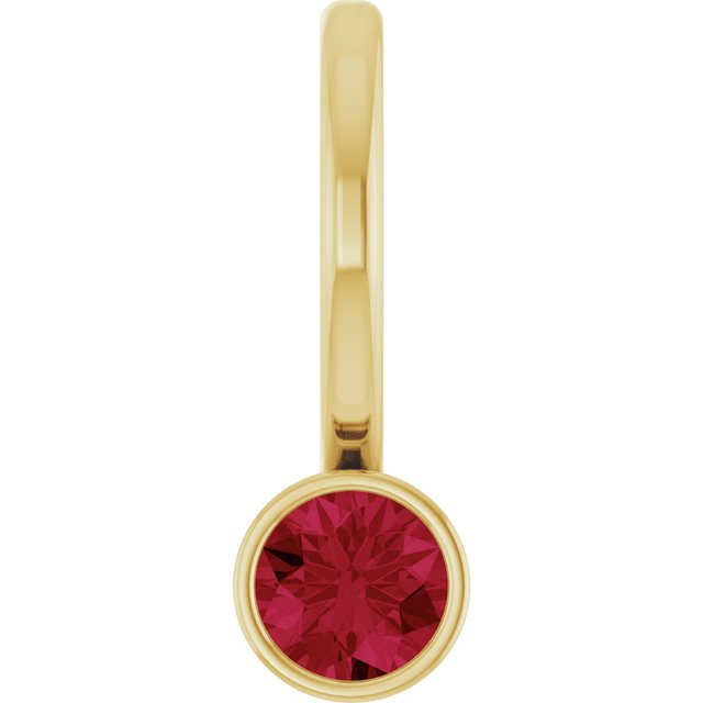 14K Gold Bezel Birthstone Charm