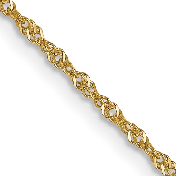 14K Yellow Gold 1mm Singapore Chain 18"