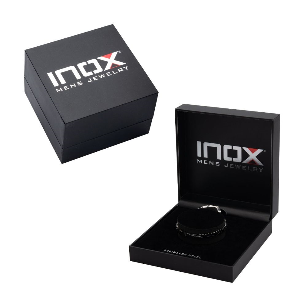 Trim Cut with Genuine Lab-Grown Clear Diamonds Two Tone Black IP Bracelet