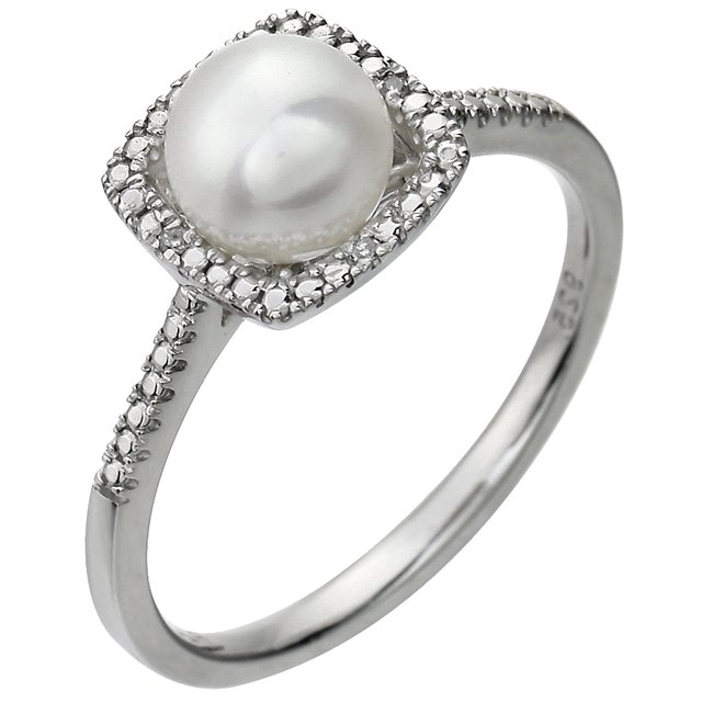 Sterling Silver Cultured Pearl Cocktail Ring