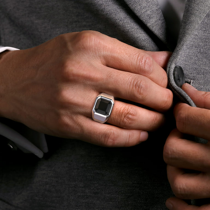 Sterling Silver Onyx Signet Ring
