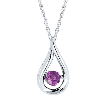 Sterling Silver Natural Amethyst Pendant Necklace