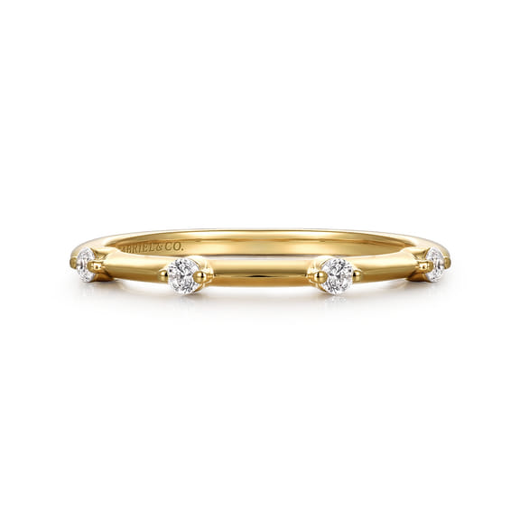 14K Yellow Gold Diamond Wedding Band