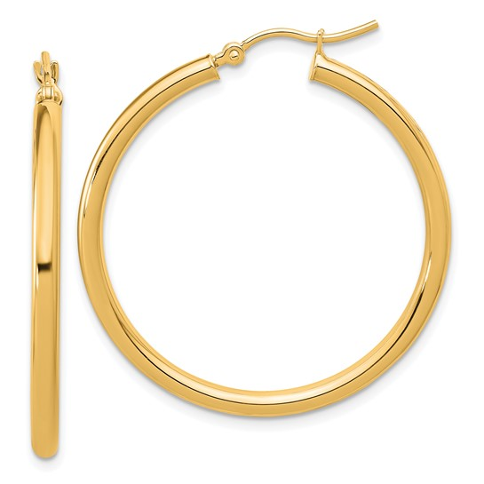 14K Yellow Gold Lightweight Hoop Earrings