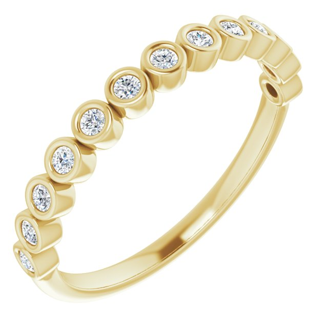 14K Yellow Gold Bezel Set Diamond Anniversary Band (1/6 ctw)
